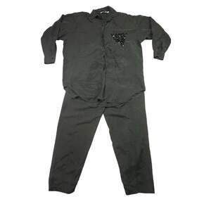 Adam Douglass Vintage 100% Silk 2-Piece Sequin Embellished Shirt & Pants Set